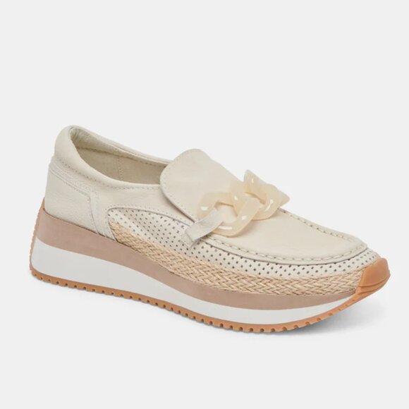 NEW DOLCE VITA Leather Jadah Slip On Sneakers Ivory for women 254 3T7 - Picture 5 of 14